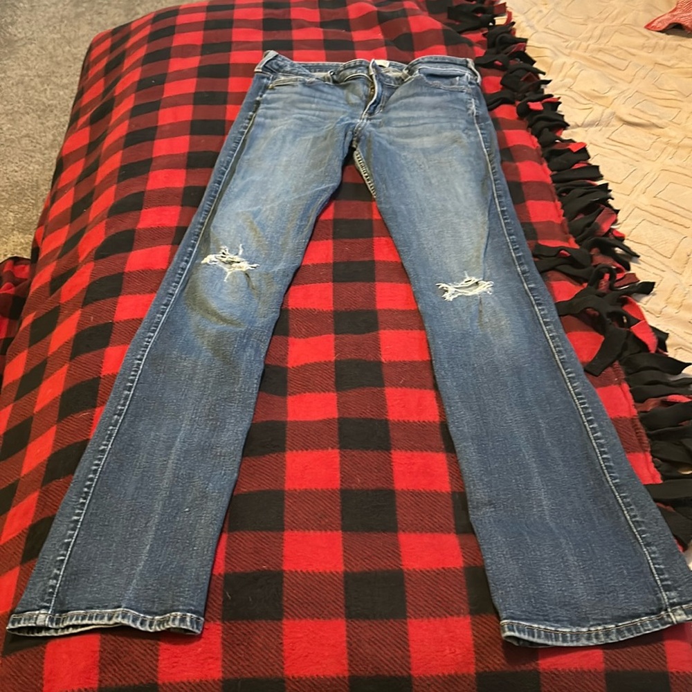 Hollister distressed boot cut jeans 9L